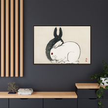 Black and white rabbits by Kōno Bairei (1844-1895)