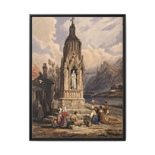 People near a river praying before the figure of a saint on a memorial cross - NOMADEN ART GALLERY