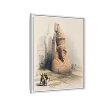 Entrance of the temple at Luxor showing one of two colossal stature of Rameses II illustration by David Roberts (1796–1864)