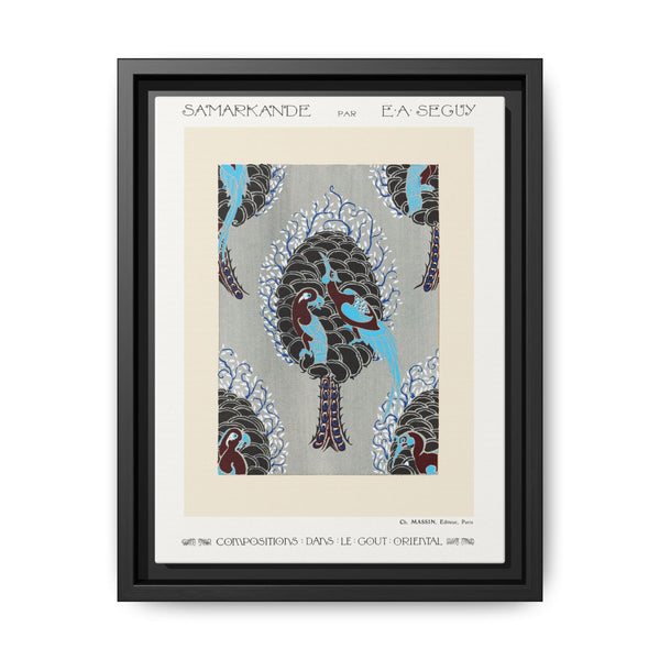 Art Nouveau bird pattern pochoir print in oriental style - NOMADEN ART GALLERY