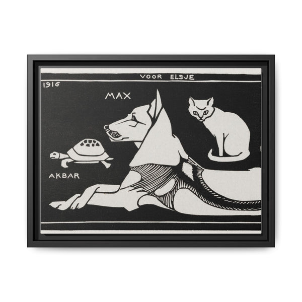 Akbar the tortoise, Max the dog and Puss the cat (1916 ) by Julie de Graag