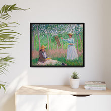 In the Woods at Giverny, Blanche Hoschedé at Her Easel with Suzanne Hoschedé Reading (1887) by Claude Monet - NOMADEN ART GALLERY