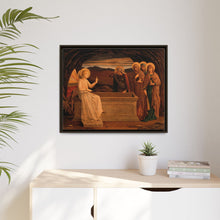 The women at the grave of Christ: anangel tells them that he is risen. Colour lithograph by M. and N. Hanhart after J.E. Goodall after Fra Angelico.