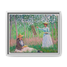 In the Woods at Giverny, Blanche Hoschedé at Her Easel with Suzanne Hoschedé Reading (1887) by Claude Monet - NOMADEN ART GALLERY