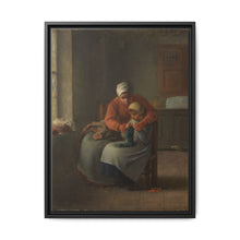 The Knitting Lesson (c. 1860) by Jean François Millet - NOMADEN ART GALLERY