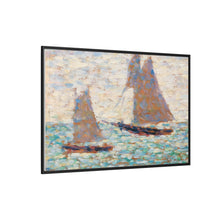 Two Sailboats at Grandcamp (Deux voiliers Ã Grandcamp) (ca. 1885) by Georges Seurat