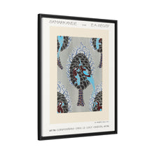 Estampado pochoir con estampado de pájaros Art Nouveau en estilo oriental