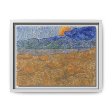 Landschap met korenschelven en opkomende maan (1889) by Vincent van Gogh - NOMADEN ART GALLERY