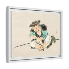 Man maintaining a fishing rod by Kōno Bairei (1844-1895)