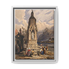 People near a river praying before the figure of a saint on a memorial cross - NOMADEN ART GALLERY