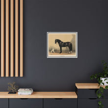 Orloffer (Orloff Horse) by Emil Volkers (1880) - An illustration of a black horse and a white dog - NOMADEN ART GALLERY