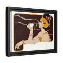 Poster showing woman holding up glass of coffee (Rajah brand) (1897) chromolithograph by Henri Meunier.