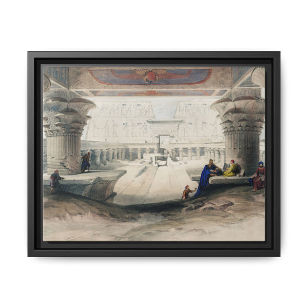 Ancient Egypt Art Print: Edfou Temple Portico View by David Roberts - Wall Art Canvas Print - NOMADEN ART GALLERY