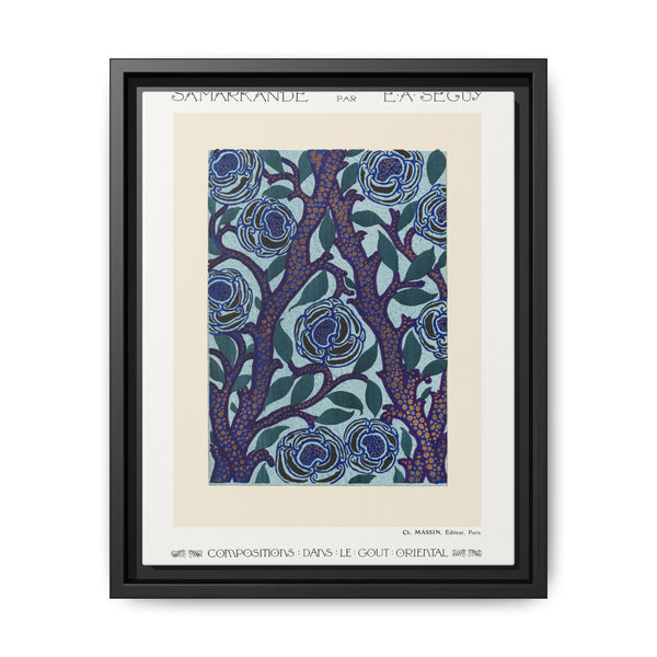Flower pattern Art Deco stencil print in oriental style - NOMADEN ART GALLERY