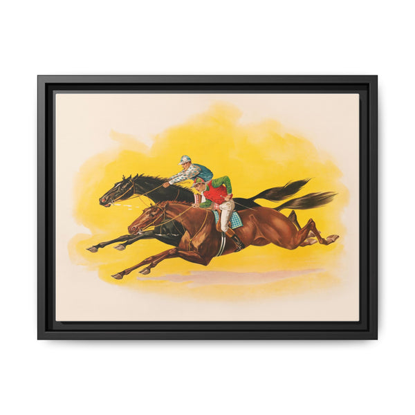 Two Horses Being Ridden by Jockeys (1896): A Vintage Sporting Scene - NOMADEN ART GALLERY