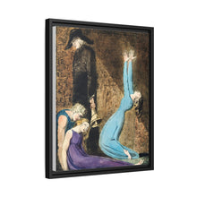 Man supporting a supine woman, an aged man with bell, and a woman in a blue dress raising arms illustration from Europe: a Prophecy by William Blake (1752-1827)