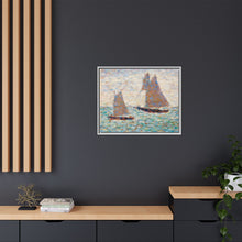 Two Sailboats at Grandcamp (Deux voiliers Ã Grandcamp) (ca. 1885) by Georges Seurat