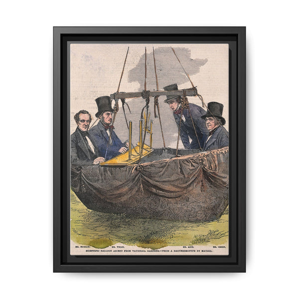 Four men in the basket of a balloon by Mayall. - NOMADEN ART GALLERY