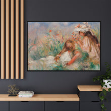 Mädchen im Gras arrangieren einen Blumenstrauß (Fillette couchée sur l'herbe et jeune fille arrangant un Bouquet) (1890) von Pierre-Auguste Renoir.