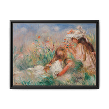 Girls in the Grass Arranging a Bouquet (Fillette couchée sur l'herbe et jeune fille arrangeant un bouquet) (1890) by Pierre-Auguste Renoir. - NOMADEN ART GALLERY