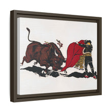 Matador and bull, aesthetic woodcut