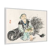 Smoking farmer with branches by Kōno Bairei (1844-1895)