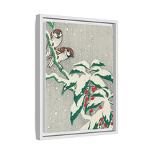Sparrows on snowy berry bush (ca. 1900–1945) by Ohara Koson