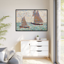 Two Sailboats at Grandcamp (Deux voiliers Ã Grandcamp) (ca. 1885) by Georges Seurat