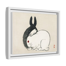 Black and white rabbits by Kōno Bairei (1844-1895)