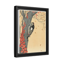 Great spotted woodpecker in tree with red ivy (1925 - 1936) by Ohara Koson