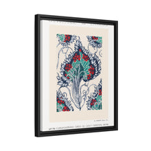 Botanical pochoir pattern in Art Nouveau oriental style