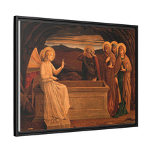 The women at the grave of Christ: anangel tells them that he is risen. Colour lithograph by M. and N. Hanhart after J.E. Goodall after Fra Angelico.