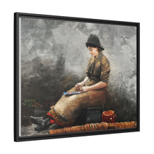 A Fishergirl Baiting Lines (1881) by Winslow Homer