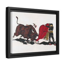 Matador and bull, aesthetic woodcut