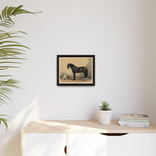 Orloffer (Orloff Horse) by Emil Volkers (1880) - An illustration of a black horse and a white dog - NOMADEN ART GALLERY