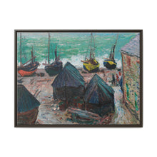 Boats on the Beach at Étretat (1885) by Claude Monet - NOMADEN ART GALLERY