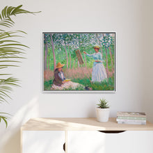 In the Woods at Giverny, Blanche Hoschedé at Her Easel with Suzanne Hoschedé Reading (1887) by Claude Monet - NOMADEN ART GALLERY