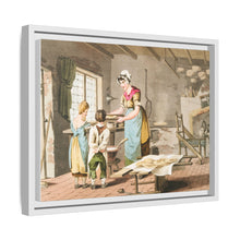 Illustration of woman making oat cakes from The Costume of Yorkshire (1814)