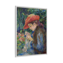 Marie-Thérèse Durand-Ruel cosiendo (1882) de Pierre Auguste Renoir 