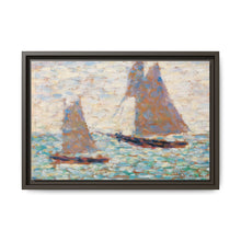 Two Sailboats at Grandcamp (Deux voiliers Ã Grandcamp) (ca. 1885) by Georges Seurat - NOMADEN ART GALLERY
