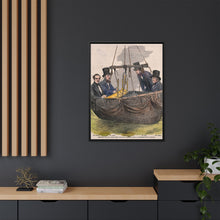 Four men in the basket of a balloon by Mayall.