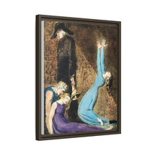 Man supporting a supine woman, an aged man with bell, and a woman in a blue dress raising arms illustration from Europe: a Prophecy by William Blake (1752-1827)