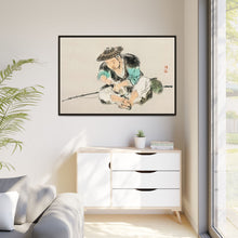Man maintaining a fishing rod by Kōno Bairei (1844-1895)