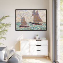Two Sailboats at Grandcamp (Deux voiliers Ã Grandcamp) (ca. 1885) by Georges Seurat