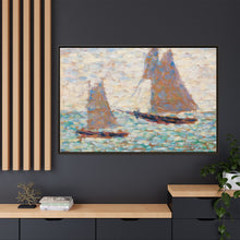 Two Sailboats at Grandcamp (Deux voiliers Ã Grandcamp) (ca. 1885) by Georges Seurat
