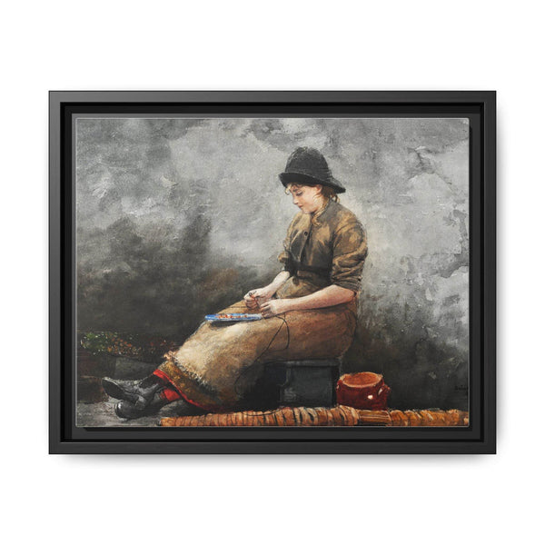 A Fishergirl Baiting Lines (1881) by Winslow Homer - NOMADEN ART GALLERY