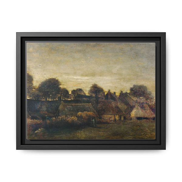 Farming Village at Twilight (1884) by Vincent Van Gogh - Framed Vintage Canvas Art - NOMADEN ART GALLERY