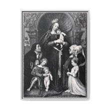 Saint Mary (the Blessed Virgin) with the Christ Child and a family as donors. Lithograph by F.S. Hanfstaengl, 1832 , after H. Holbein. - NOMADEN ART GALLERY