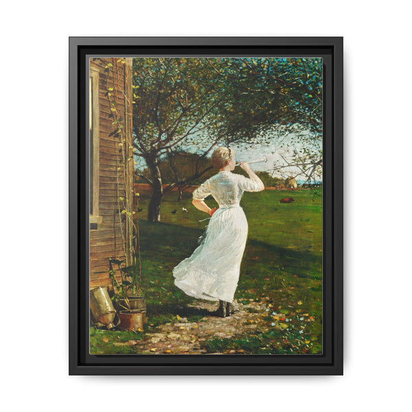 The Dinner Horn, Blowing the Horn at Seaside (1870) by Winslow Homer - NOMADEN ART GALLERY
