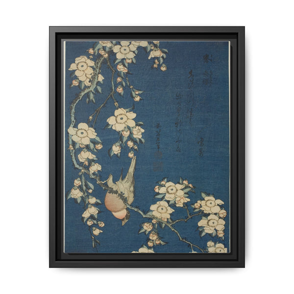 Hokusai's Bullfinch and weeping cherry blossoms. Original from The Art Institute of Chicago. - NOMADEN ART GALLERY